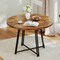 Rustic Round Dining Table 47 Inch 8-Leg Metal Base Seats 4-6 People